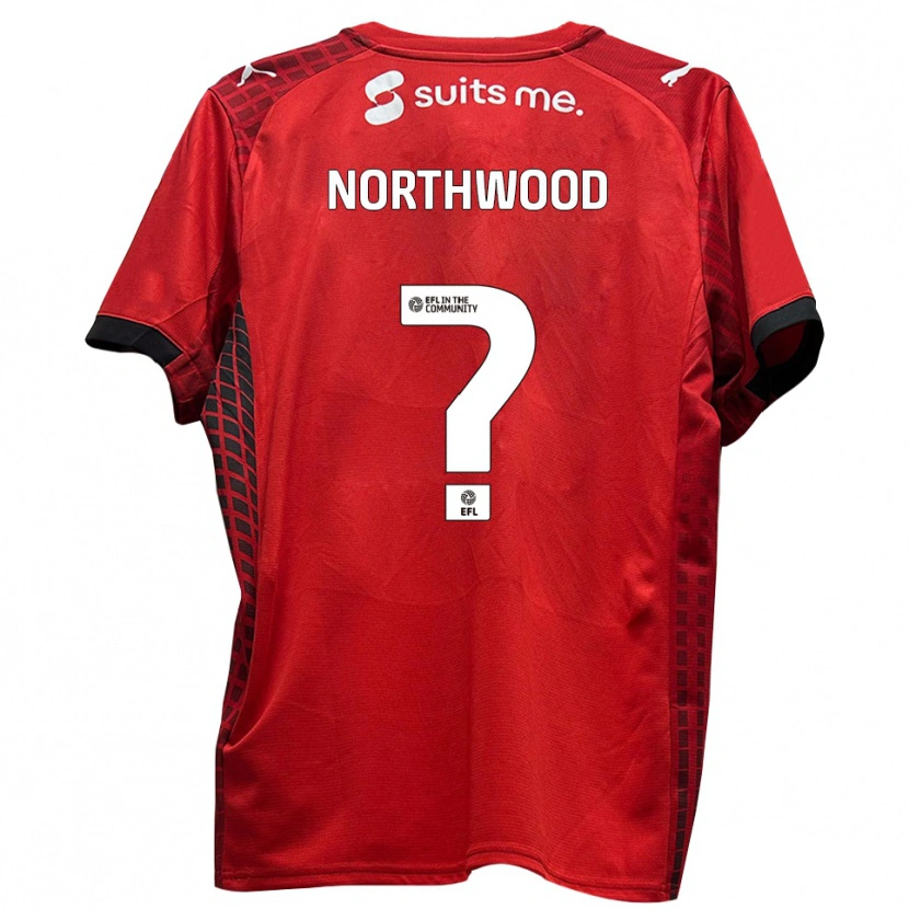 DanxenキッズLuke Northwood#0赤 黒ホームシャツ2025/26ジャージーユニフォーム
