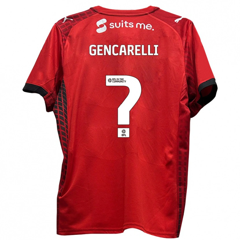 DanxenキッズTayla Gencarelli#0赤 黒ホームシャツ2025/26ジャージーユニフォーム