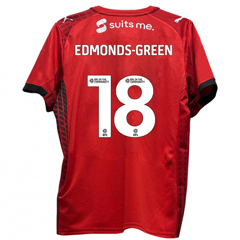 DanxenキッズRarmani Edmonds-Green#18赤 黒ホームシャツ2025/26ジャージーユニフォーム