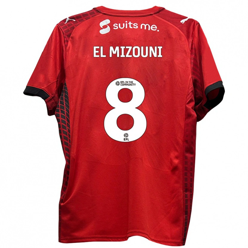 DanxenキッズIdris El Mizouni#8赤 黒ホームシャツ2025/26ジャージーユニフォーム