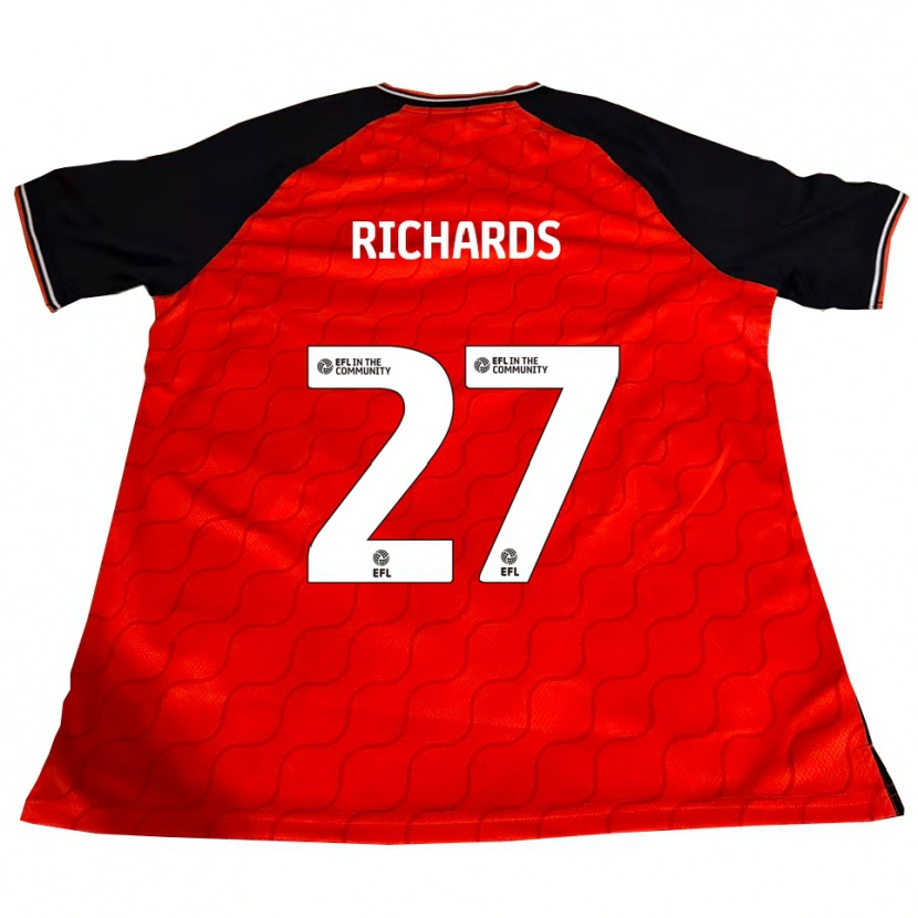 DanxenキッズJake Richards#27オレンジ 黒 白ホームシャツ2025/26ジャージーユニフォーム