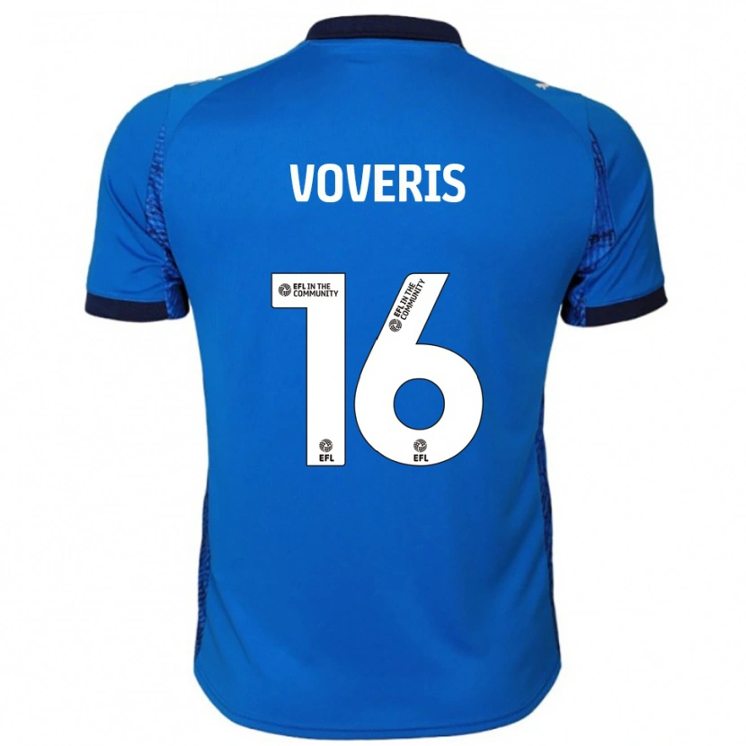DanxenキッズAiridas Voveris#16青 白ホームシャツ2025/26ジャージーユニフォーム