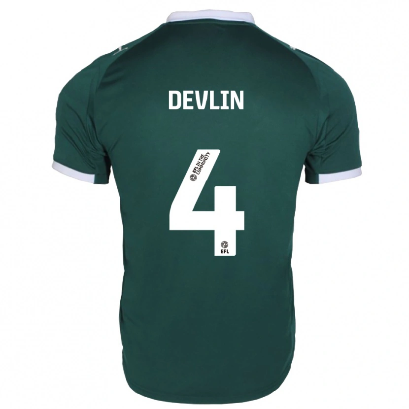 DanxenキッズBilly Devlin#4緑 白ホームシャツ2025/26ジャージーユニフォーム
