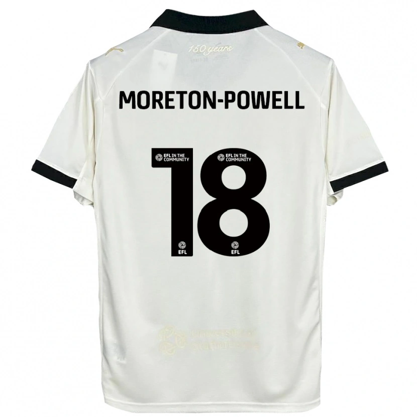 DanxenキッズErin Moreton-Powell#18オフホワイト 黒ホームシャツ2025/26ジャージーユニフォーム