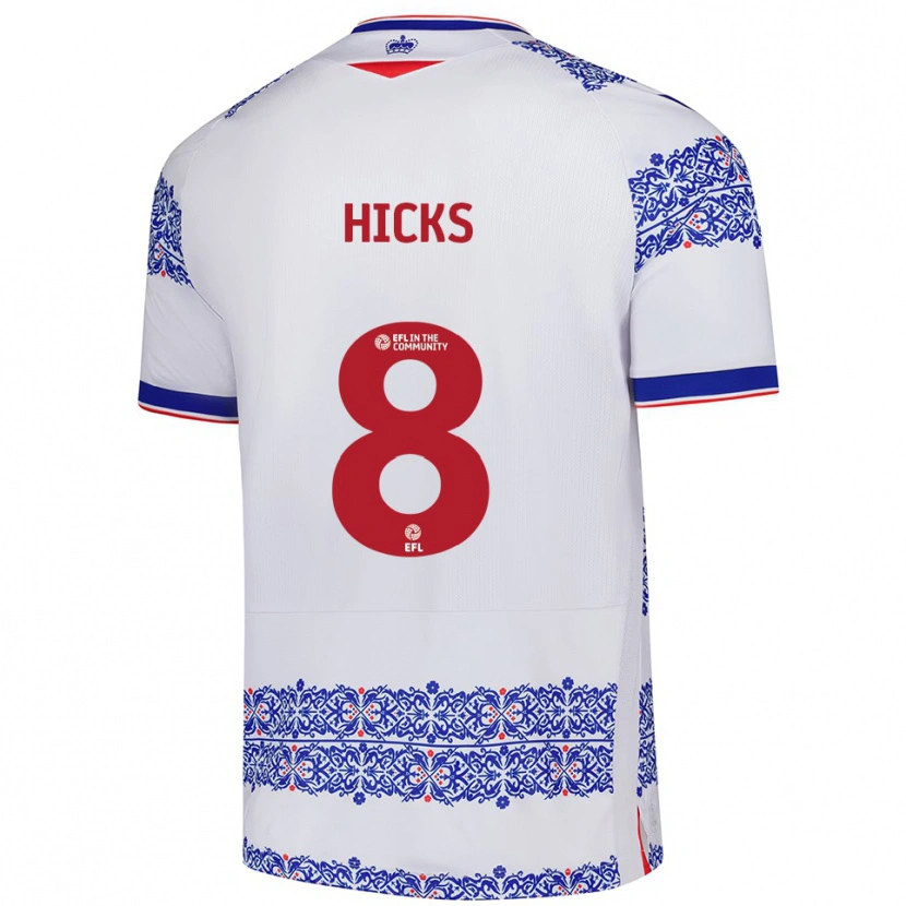 DanxenキッズDavid Hicks#8白 青ホームシャツ2025/26ジャージーユニフォーム