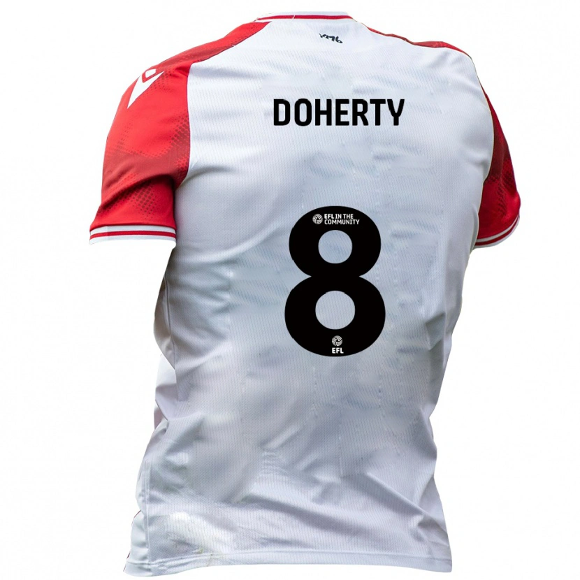 DanxenキッズRyan Doherty#8白 赤ホームシャツ2025/26ジャージーユニフォーム