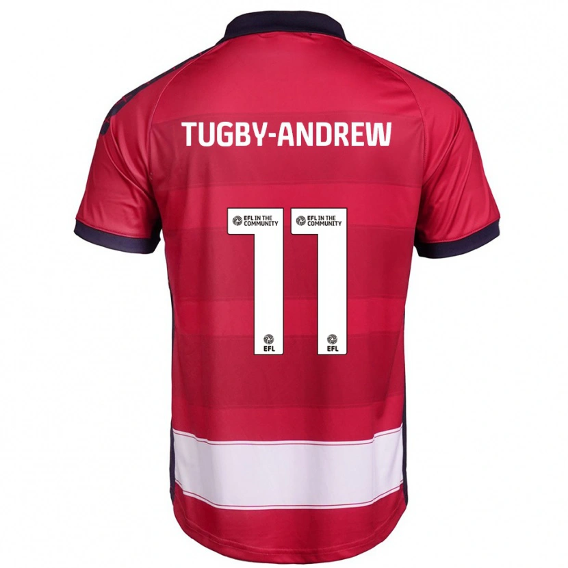 DanxenキッズLindsey Tugby-Andrew#11赤 白ホームシャツ2025/26ジャージーユニフォーム