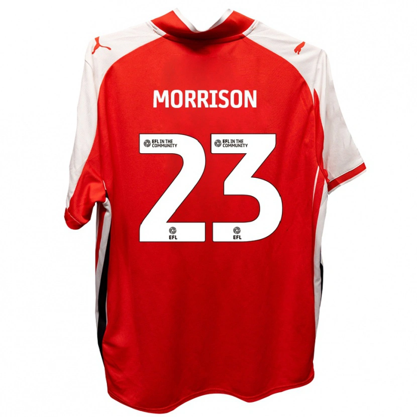DanxenキッズGeorge Morrison#23赤 白ホームシャツ2025/26ジャージーユニフォーム