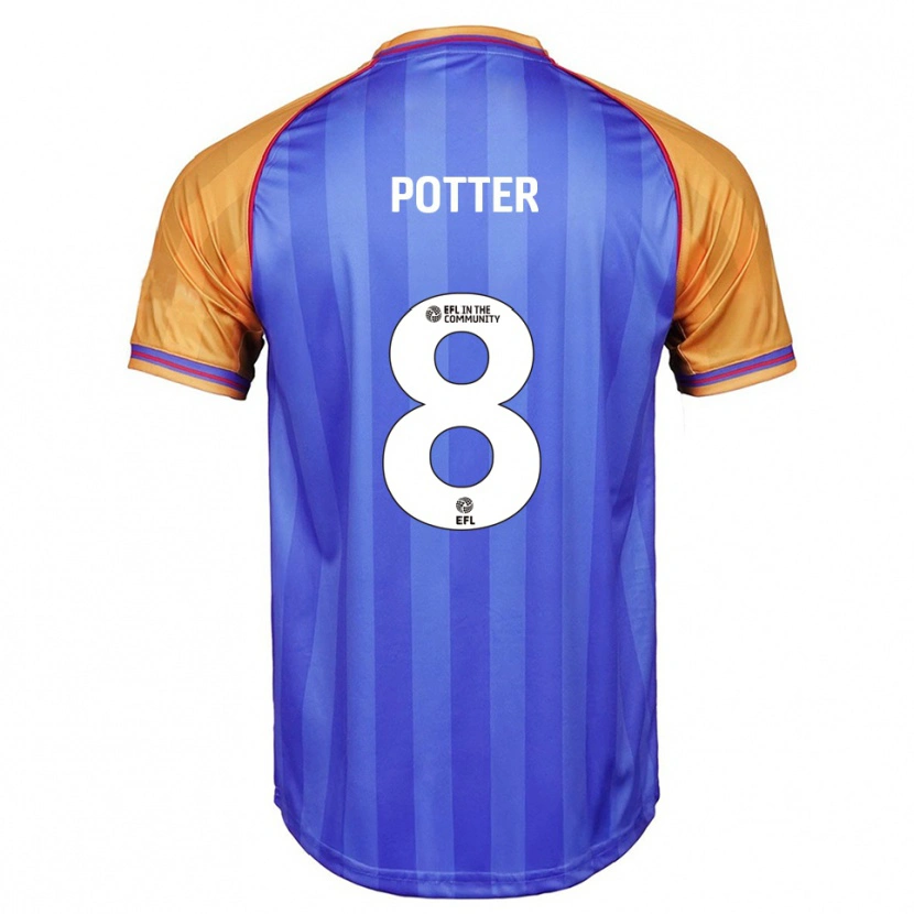 DanxenキッズMilly Potter#8青 オレンジホームシャツ2025/26ジャージーユニフォーム