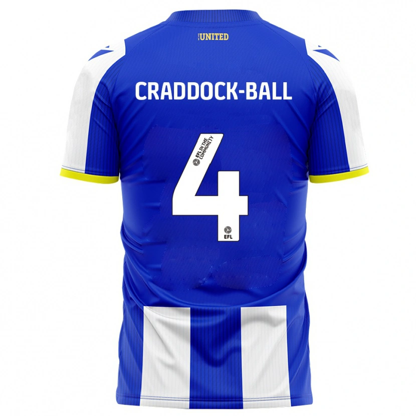 DanxenキッズCassie Craddock-Ball#4青 白ホームシャツ2025/26ジャージーユニフォーム