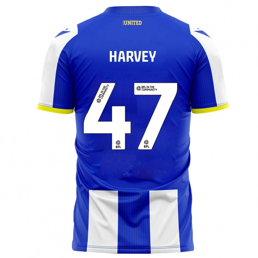 DanxenキッズRonnie Harvey#47青 白ホームシャツ2025/26ジャージーユニフォーム