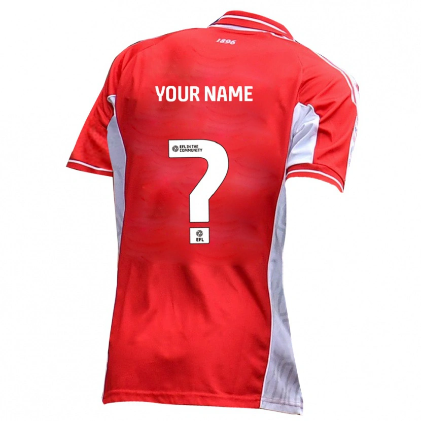 Danxenキッズあなたの名前#0赤 白ホームシャツ2025/26ジャージーユニフォーム