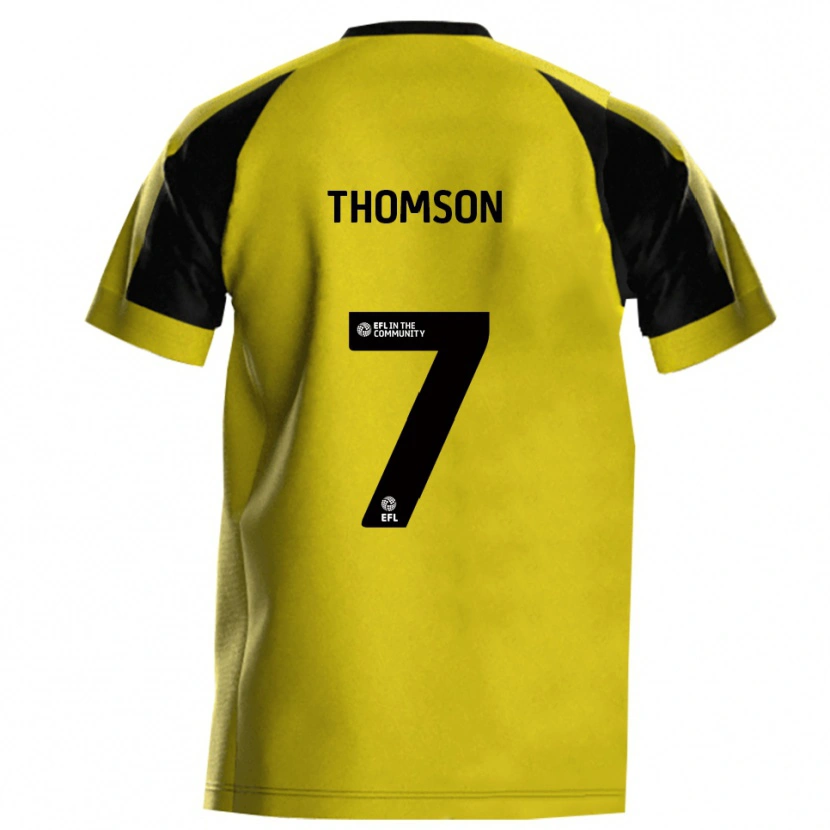 DanxenキッズGeorge Thomson#7黄 灰色ホームシャツ2025/26ジャージーユニフォーム