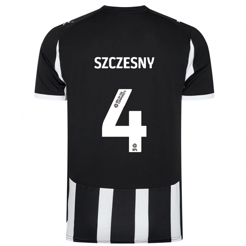 DanxenキッズNikos Szczesny#4黒 白ホームシャツ2025/26ジャージーユニフォーム