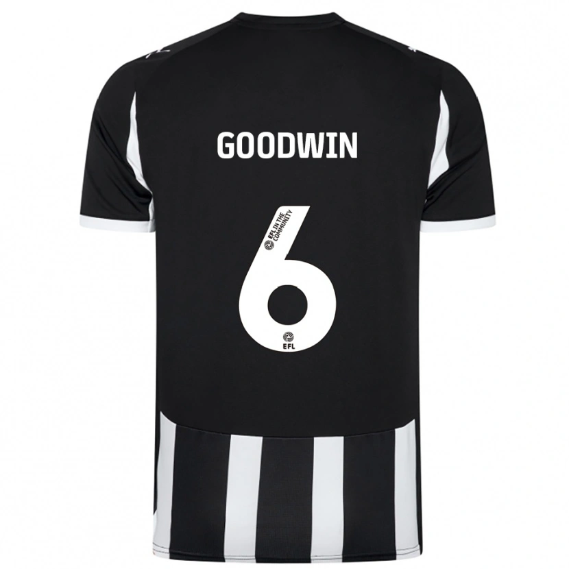 DanxenキッズAlfie Goodwin#6黒 白ホームシャツ2025/26ジャージーユニフォーム