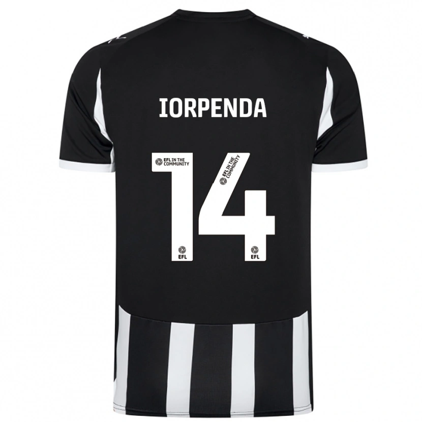 DanxenキッズTom Iorpenda#14黒 白ホームシャツ2025/26ジャージーユニフォーム