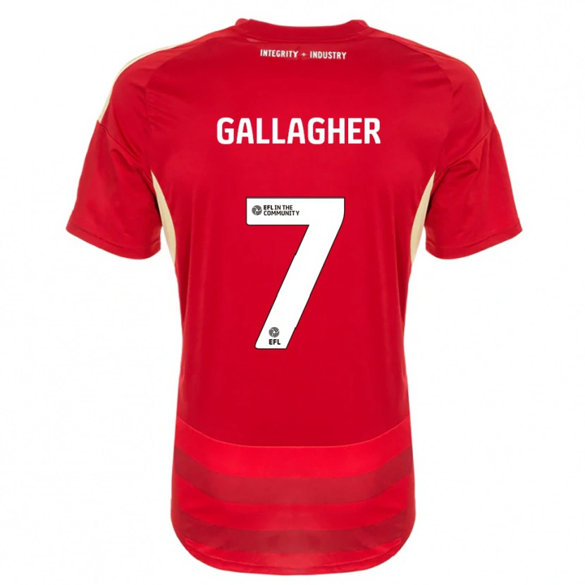 DanxenキッズTamzin Gallagher#7赤 白ホームシャツ2025/26ジャージーユニフォーム