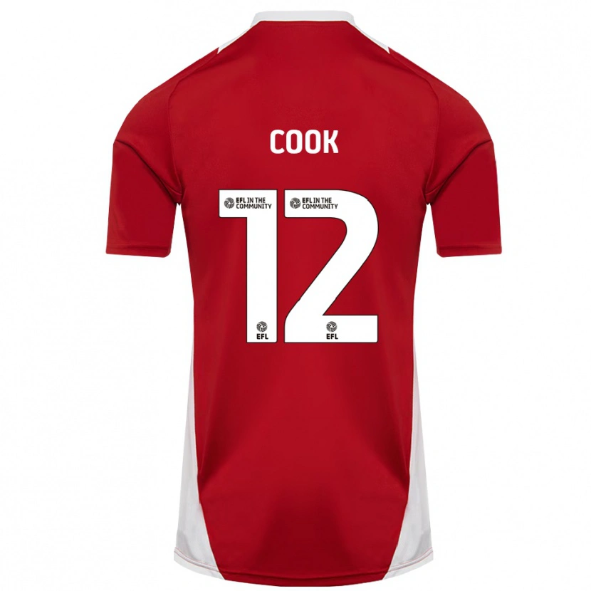 DanxenキッズIzzy Cook#12赤 白 金ホームシャツ2025/26ジャージーユニフォーム