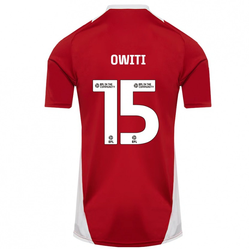 DanxenキッズJoseph Owiti#15赤 白 金ホームシャツ2025/26ジャージーユニフォーム