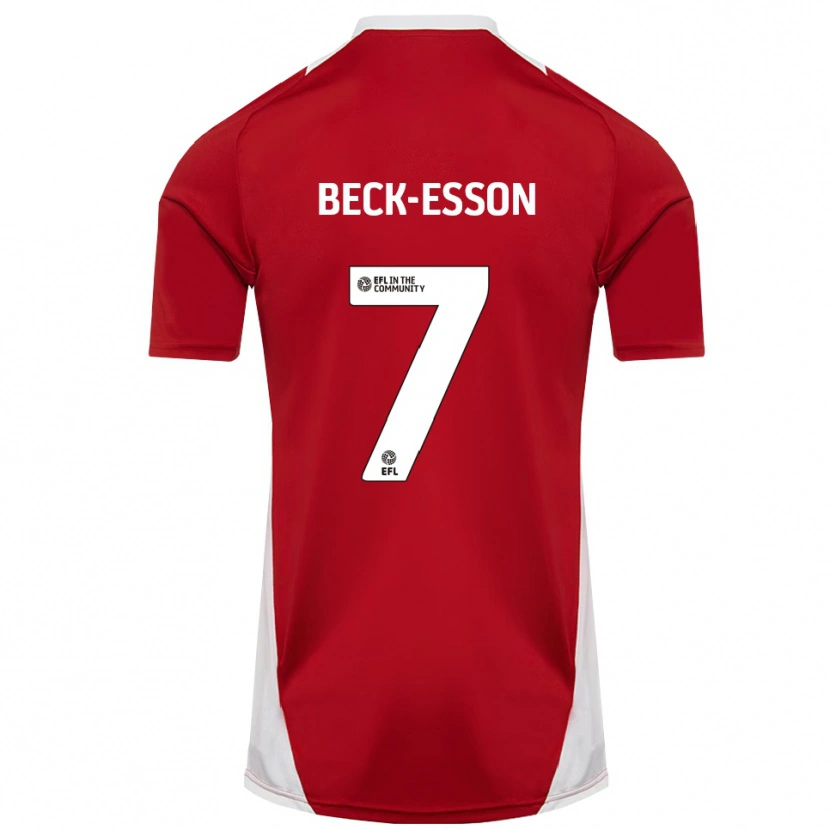 DanxenキッズHolly Beck-Esson#7赤 白 金ホームシャツ2025/26ジャージーユニフォーム