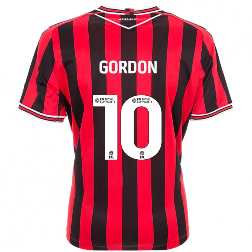 DanxenキッズJosh Gordon#10赤 黒ホームシャツ2025/26ジャージーユニフォーム