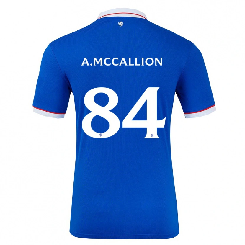DanxenキッズAiden Mccallion#84青 白ホームシャツ2025/26ジャージーユニフォーム