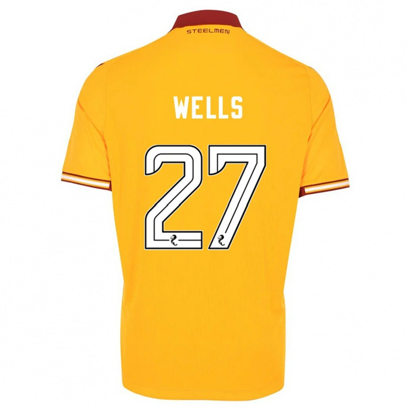 DanxenキッズDylan Wells#27黄 バーガンディホームシャツ2025/26ジャージーユニフォーム