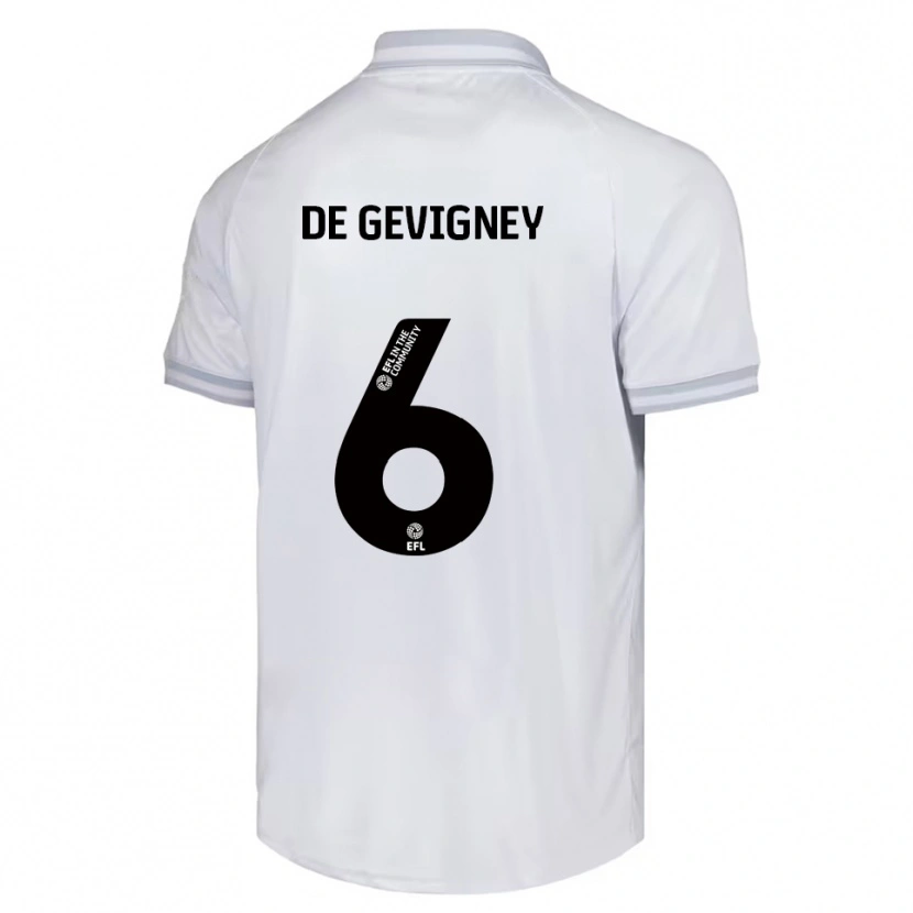 DanxenキッズMaël De Gevigney#6白 灰色 黒アウェイシャツ2025/26ジャージーユニフォーム