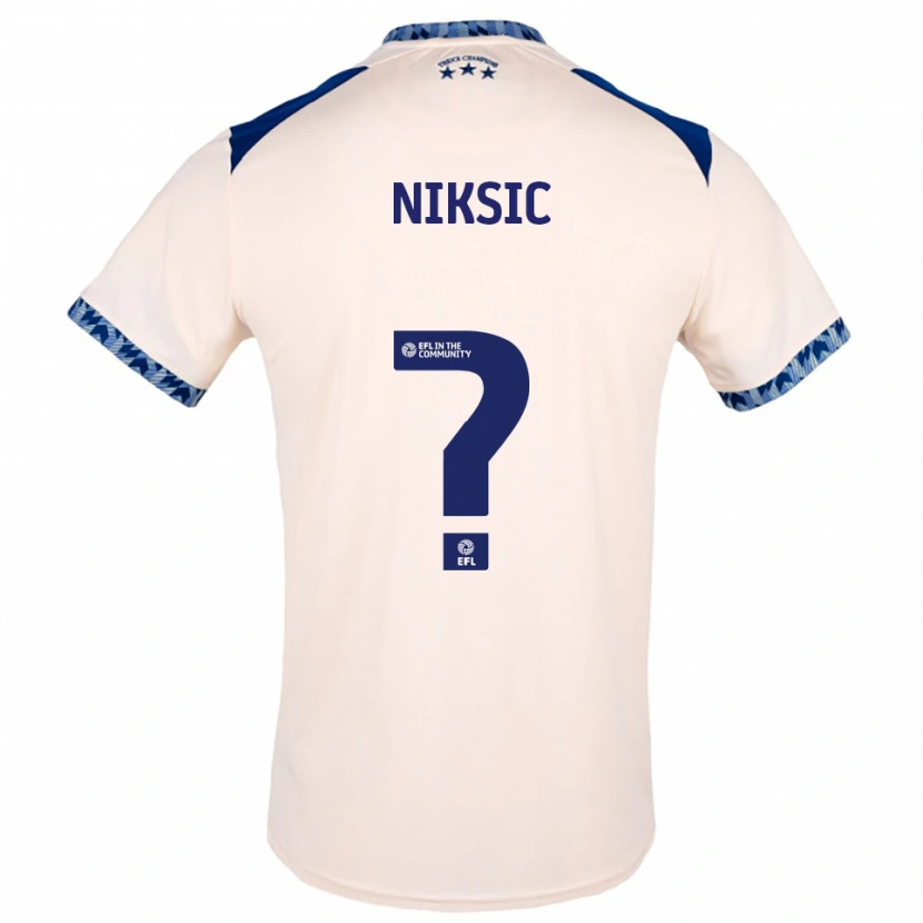 DanxenキッズHasan Niksic#0オフホワイト 紺アウェイシャツ2025/26ジャージーユニフォーム