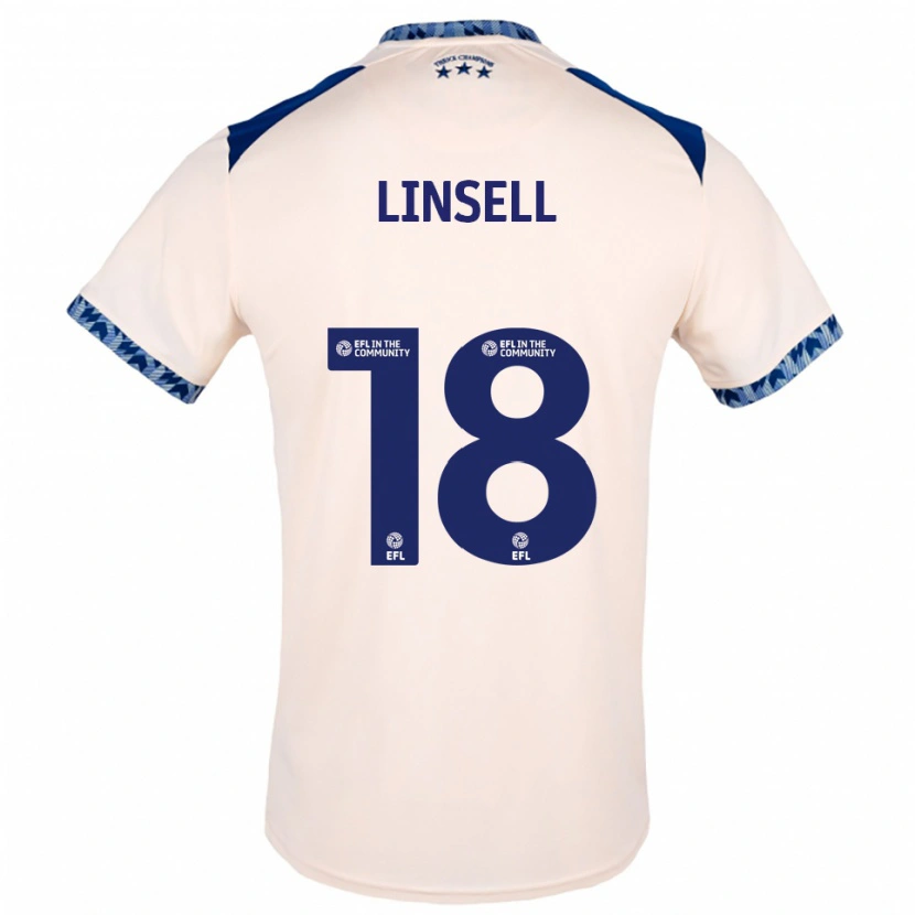 DanxenキッズAlice Linsell#18オフホワイト 紺アウェイシャツ2025/26ジャージーユニフォーム