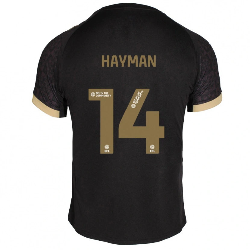 DanxenキッズSam Hayman#14黒 金アウェイシャツ2025/26ジャージーユニフォーム