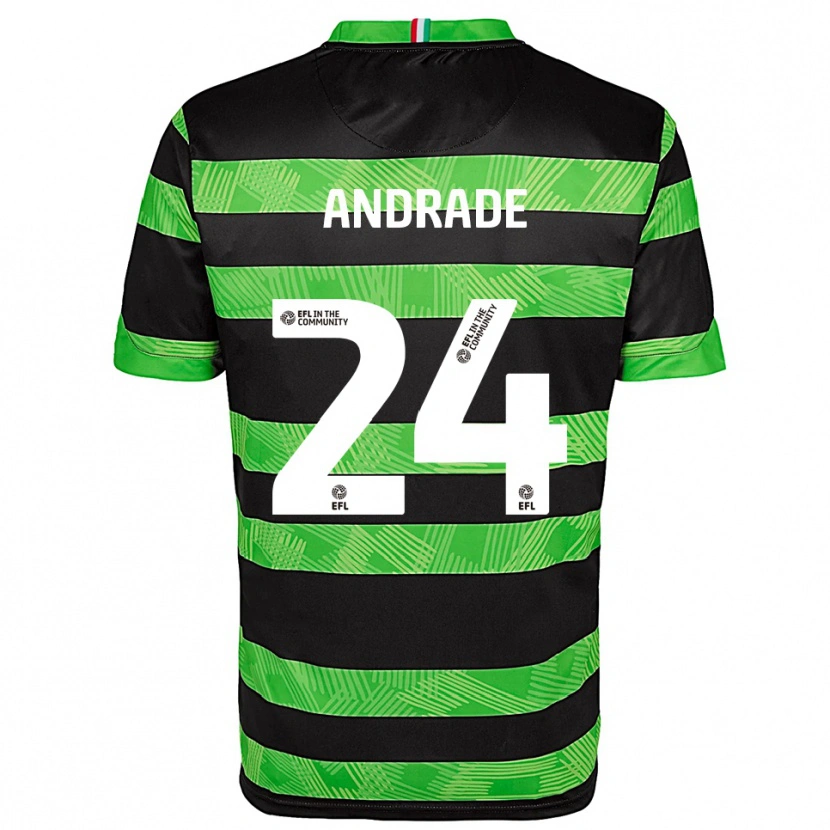 DanxenキッズEduarda Andrade#24黒 緑アウェイシャツ2025/26ジャージーユニフォーム