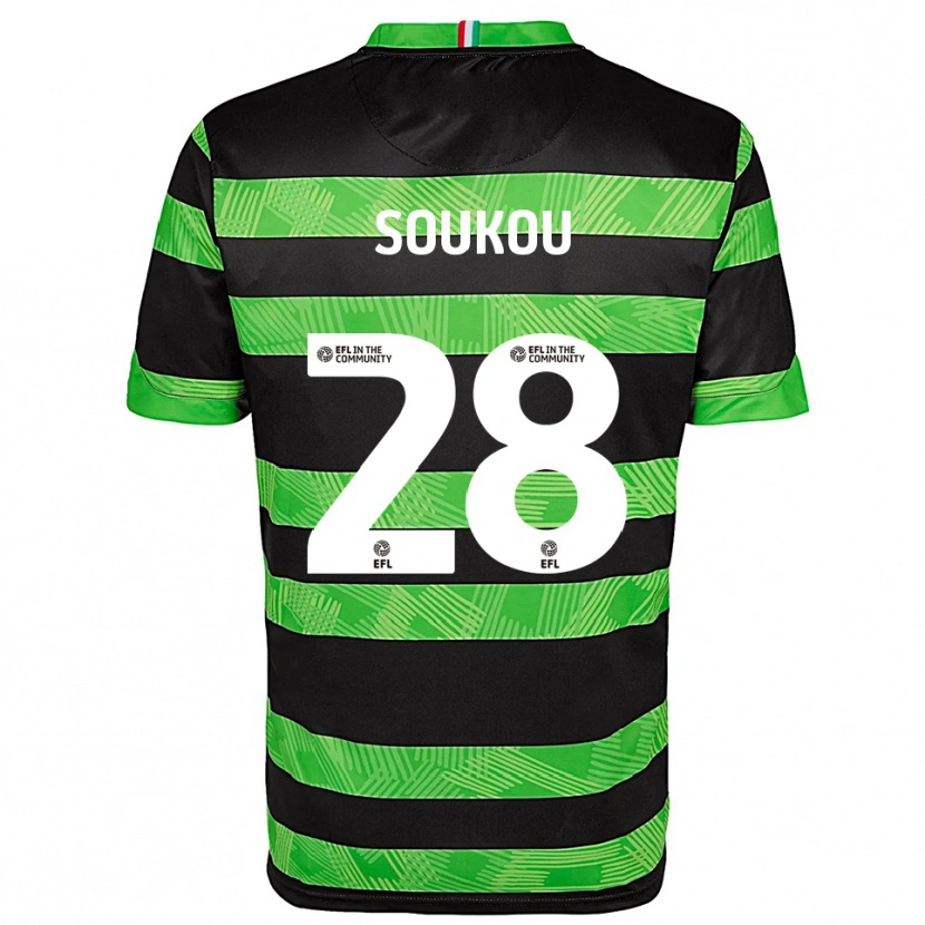 DanxenキッズShaun Soukou#28黒 緑アウェイシャツ2025/26ジャージーユニフォーム
