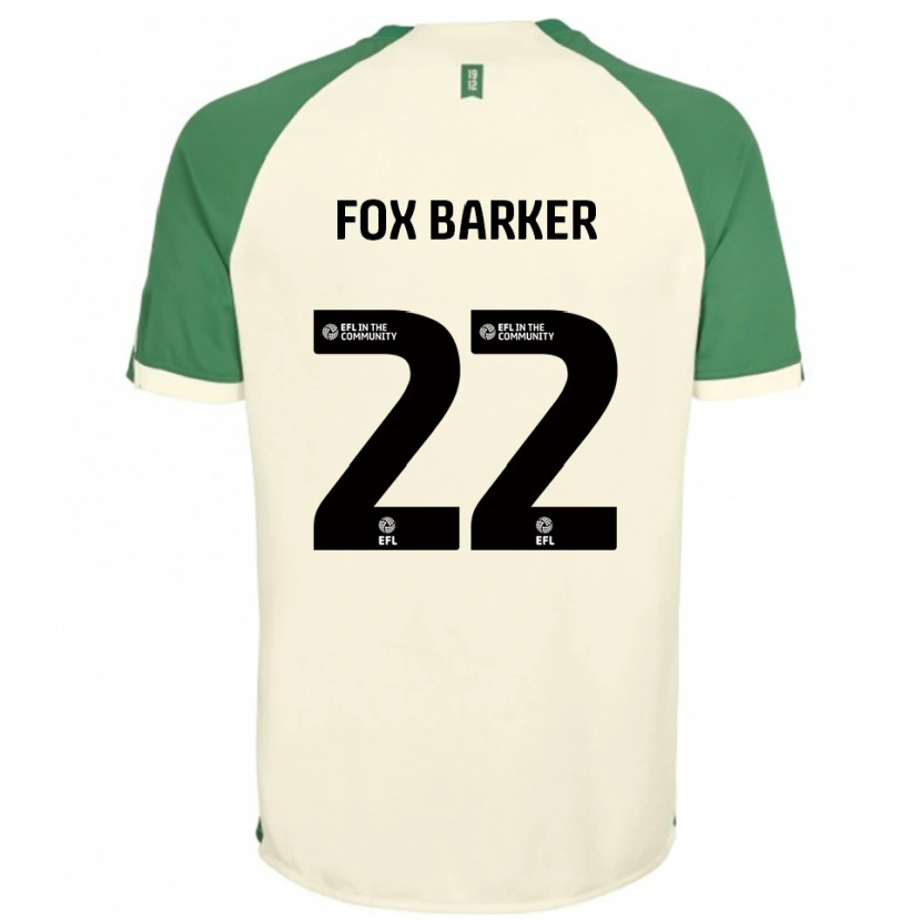 DanxenキッズMistie Fox-Barker#22オフホワイト 緑アウェイシャツ2025/26ジャージーユニフォーム
