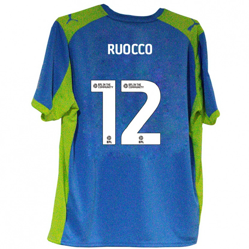 DanxenキッズAlessio Ruocco#12水色 黄アウェイシャツ2025/26ジャージーユニフォーム
