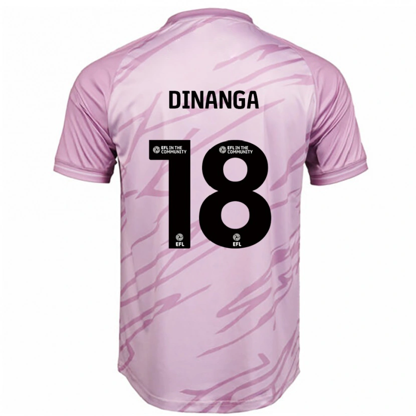 DanxenキッズRicardo Dinanga#18ピンク 黒アウェイシャツ2025/26ジャージーユニフォーム