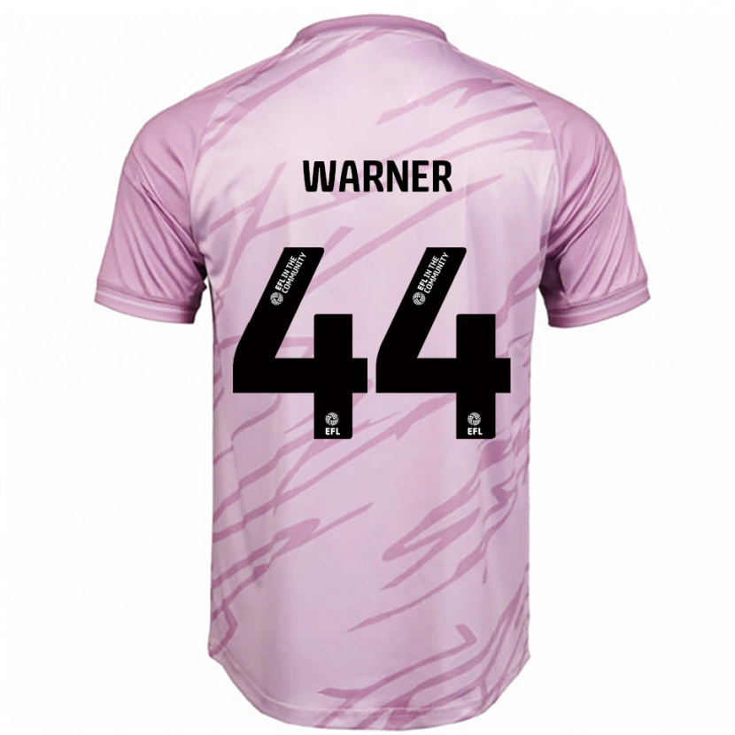 DanxenキッズJames Warner#44ピンク 黒アウェイシャツ2025/26ジャージーユニフォーム