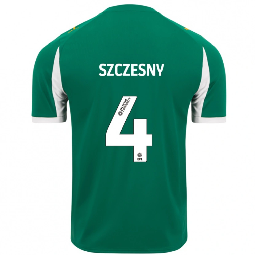 DanxenキッズNikos Szczesny#4緑 白アウェイシャツ2025/26ジャージーユニフォーム