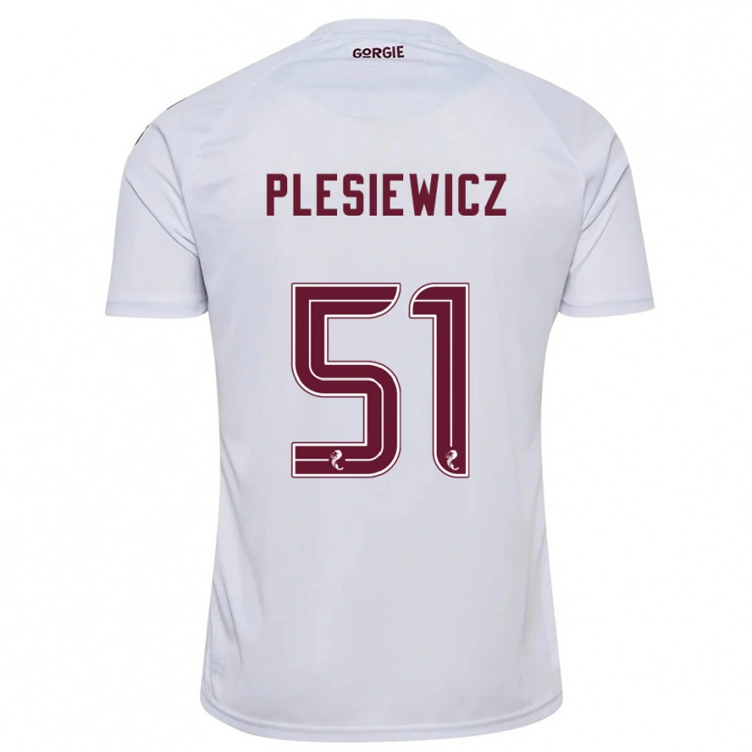 DanxenキッズSzymon Plesiewicz#51白 バーガンディアウェイシャツ2025/26ジャージーユニフォーム