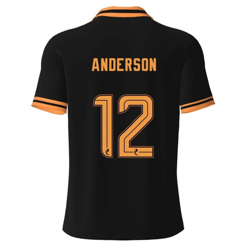 DanxenキッズRhys Anderson#12黒 黄アウェイシャツ2025/26ジャージーユニフォーム