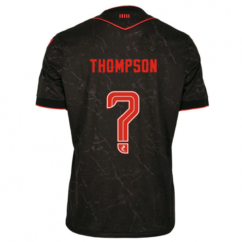 DanxenキッズStruan Thompson#0黒 赤アウェイシャツ2025/26ジャージーユニフォーム
