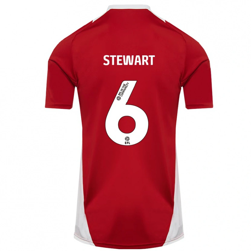 DanxenメンズAlistair Stewart#6赤 白 金ホームシャツ2025/26ジャージーユニフォーム