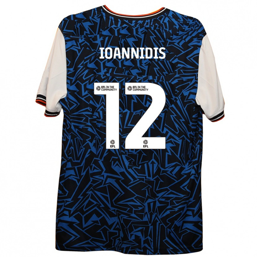 DanxenメンズZacharias Ioannidis#12青 黒 白アウェイシャツ2025/26ジャージーユニフォーム