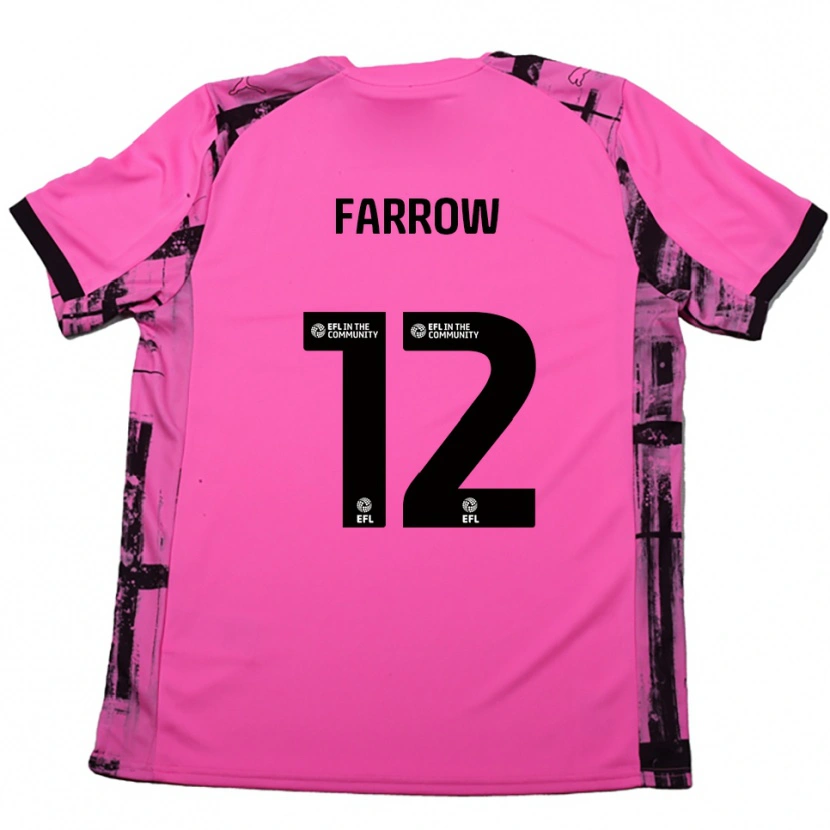 DanxenメンズKim Farrow#12ローズレッド 黒アウェイシャツ2025/26ジャージーユニフォーム