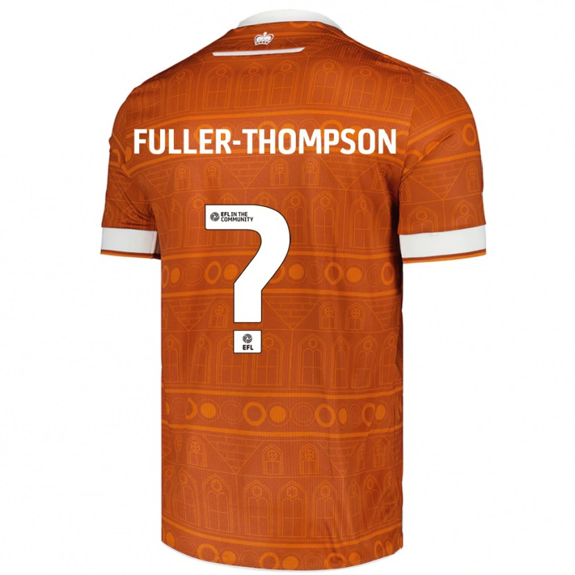 DanxenメンズKallum Fuller-Thompson#0オレンジ 白アウェイシャツ2025/26ジャージーユニフォーム