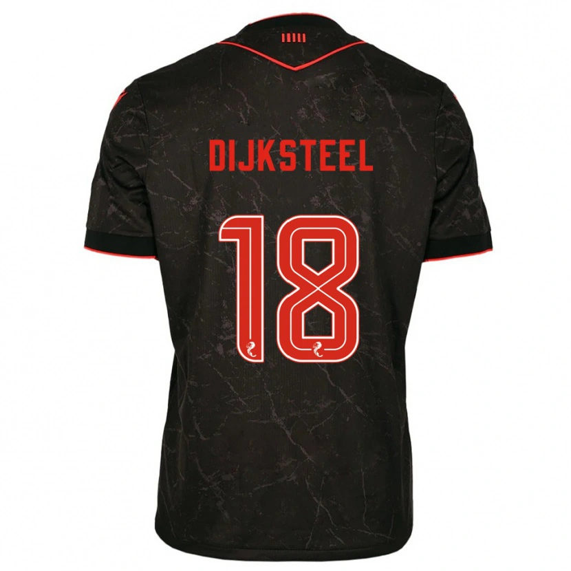 DanxenメンズMalik Dijksteel#18黒 赤アウェイシャツ2025/26ジャージーユニフォーム
