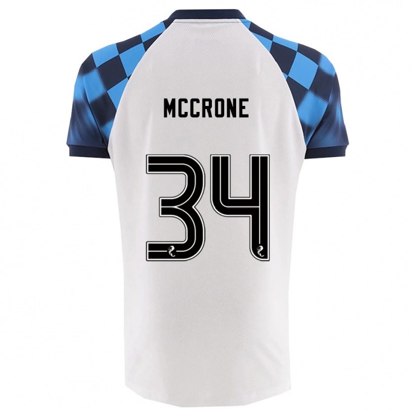 DanxenメンズCaelan Mccrone#34白 水色アウェイシャツ2025/26ジャージーユニフォーム