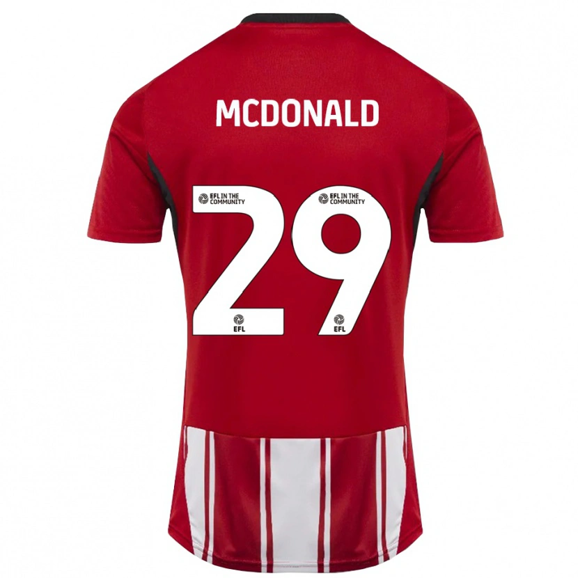 DanxenレディースKevin Mcdonald#29赤 白 黒ホームシャツ2025/26ジャージーユニフォーム