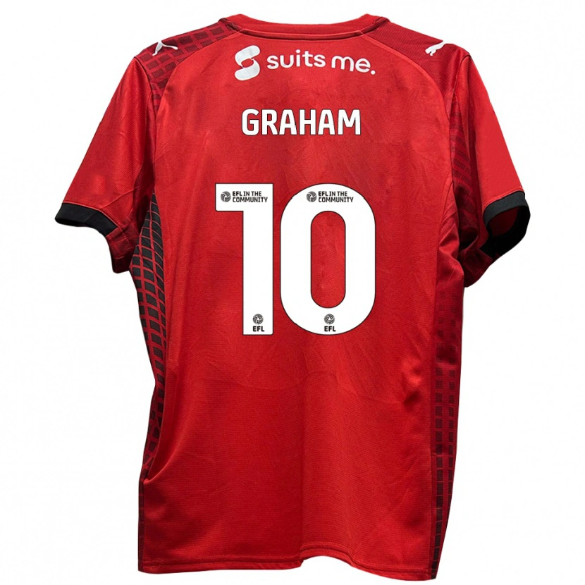 DanxenレディースJordan Graham#10赤 黒ホームシャツ2025/26ジャージーユニフォーム
