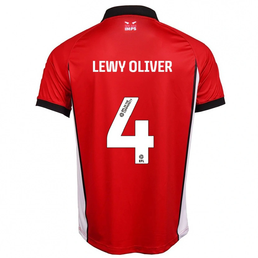 DanxenレディースLewy Oliver#4赤 白ホームシャツ2025/26ジャージーユニフォーム